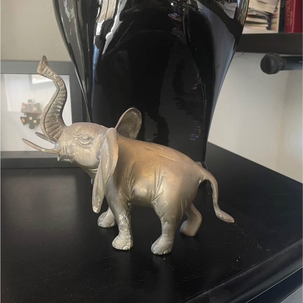 Elegant Gold Elephant Figurine